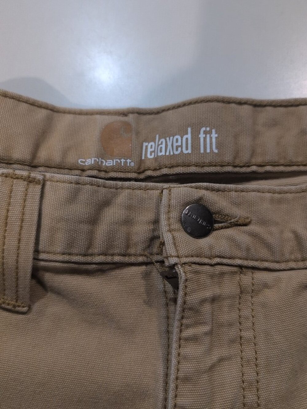 Carhartt Pants Mens 44 Relaxed Fit Tan Shorts Khakis Solid Workwear - Picture 3 of 9